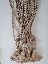 1 Raffhalter Quaste, Bommel, Kordel, Textil, Seidenglanz ,Champagner- beige Neu