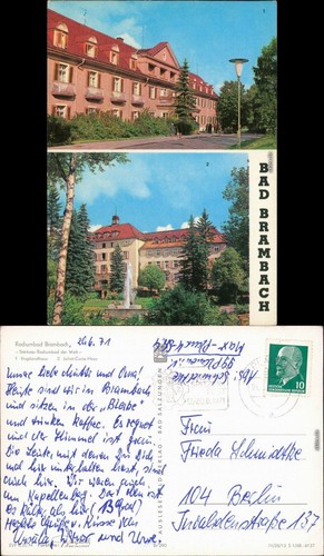 Ansichtskarte bad brambach - ansichtskarte,