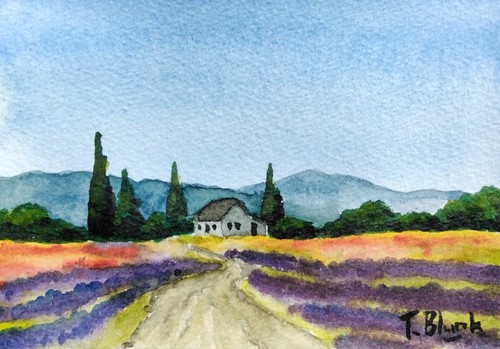 Original aquarell landschaft - aquarell,