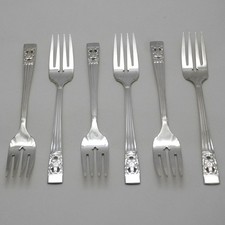 HAMPTON COURT Design Oneida Community Silber Service Besteck sechs Fischgabeln