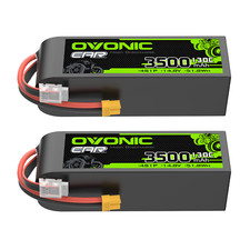 2x OVONIC 14,8V 130C 4S 3500mAh Lipo Akku XT60 für RC Flugzeug Heli Jet FPV Boot