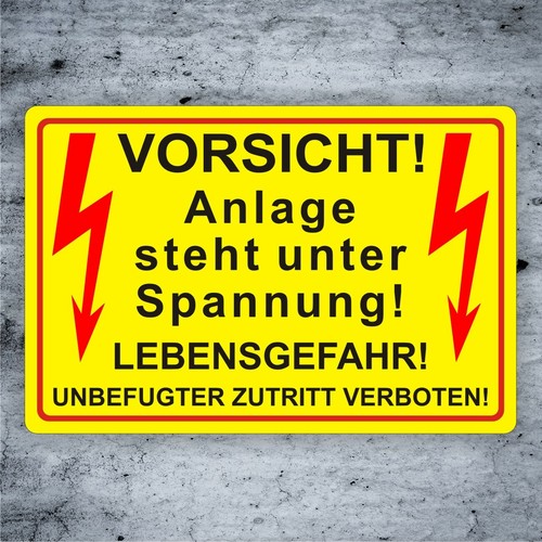 Anlage steht unter - , spannung