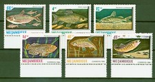 Mosambik 1984 - Fische Salmler Kärpfling Barbe Labeo Wels - Nr. 991-96 **