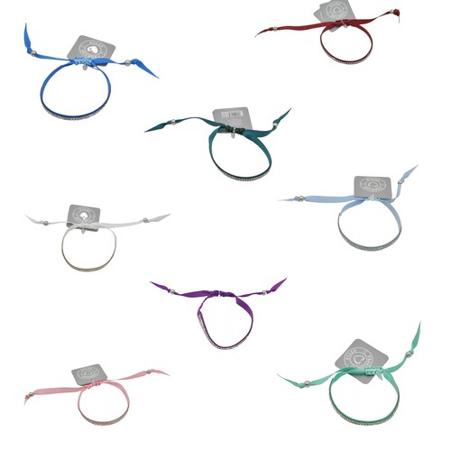 Stoff armband viele - stoff, zirkonia