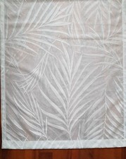 2x Schiebe- Flächengardinen Pflegeleicht Blätter 59x200cm Kräuselband, Weiß