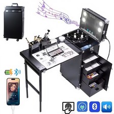 4 in1 Kosmetikkoffer Trolley Alu Friseurkoffer Schminkkoffer Make-up Koffer DE