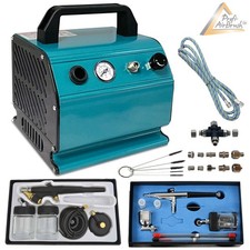 AIRBRUSH KOMPRESSOR KOMPLETT SET AIRBRUSHKOMPRESSOR PROFI PISTOLE SCHLAUCH