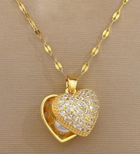 Goldene Halskette Frauen, Luxus Wunderschön Vergoldet 