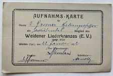 Weiden in der Oberpfalz Aufnahme Karte Liederkranz 1922