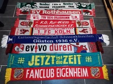 9x  Fanschal Schal 1.FC Köln SV Rothhausen TSV Erlabrunn Evivo Düren Kirchentag