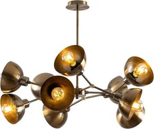 10-flammig Kronleuchter Hängeleuchte Ø75 Gold Vintage Metall Pendelleuchte NEU*