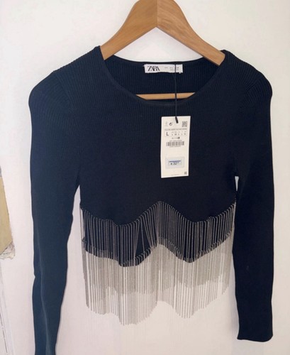 Zara bluse gerippt 40 neu - zara, gr.