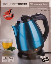 GOURMETMAXX WASSERKOCHER türkis Edelstahl  1,5l   2200W