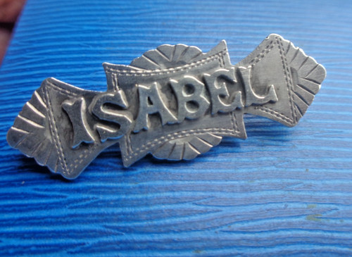 Isabel silber namensbrosche - isabel,