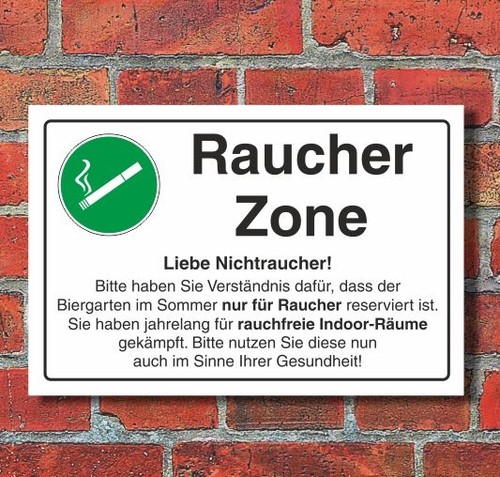 Schild raucherzone - schild,