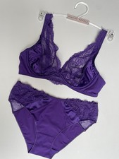 simone perele 75 b BH + Slip Set mit Spitze lila NEU