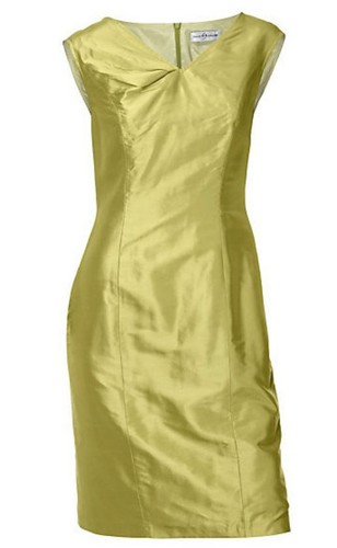 Seidenkleid grün gelb - , 42