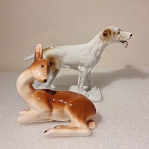 Porzellan jagdhund figur - porzellan,