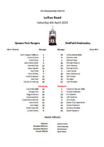 Queens park rangers - rangers, v
