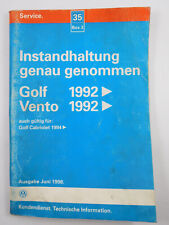 Reparaturleitfaden VW Golf 3 + Cabrio Vento 92> Inspektion Wartung Ölwechsel