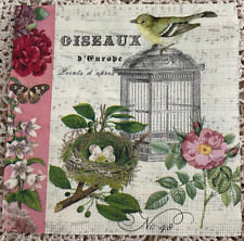 4 Servietten  "Vogel/Vintage Sti" /  Serviettentechnik und andere Bastelarbeiten