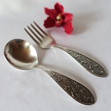 Seltenes Auerhahn Kinderbesteck Löffel Gabel 90 Auflage / ev 407(71)