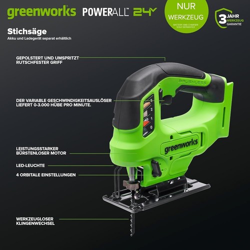 24v akku stichsäge greenworks - akku,