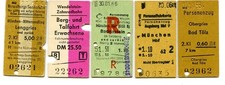 5 Edmondsonsche Pappfahrkarten DB/WendelsteinBahn  (1958 - 66) (FK 293)
