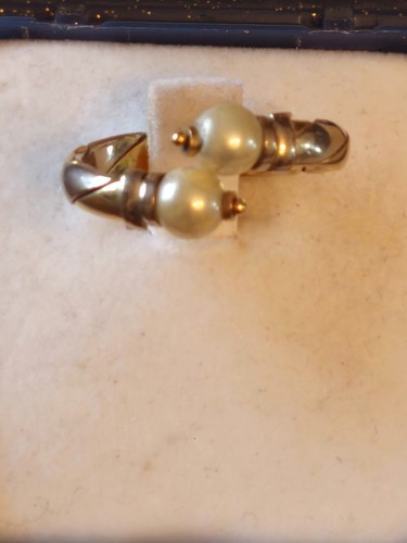 Gelbgold tuch ring mit perlen - ring,