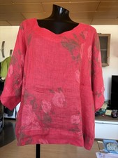 Rot geblümte Leinenbluse von MB Gr. 3