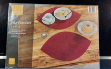 Schönes Filz-Platzset - 2-teilig - dunkelrot