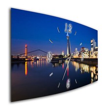 BM Wanduhr 50 cm x 25 cm leises Uhrwerk Funkwanduhr 7453-1a Düsseldorf Rhein