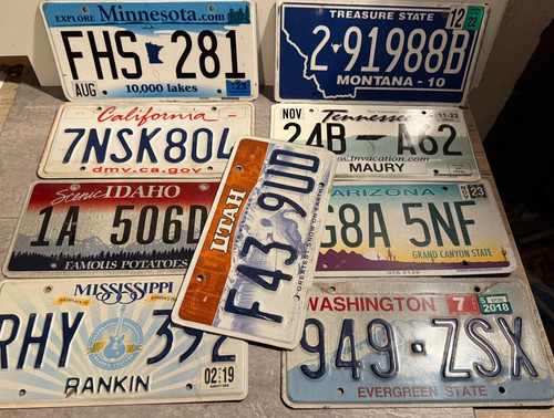 Usa nummernschilder set - 9x,
