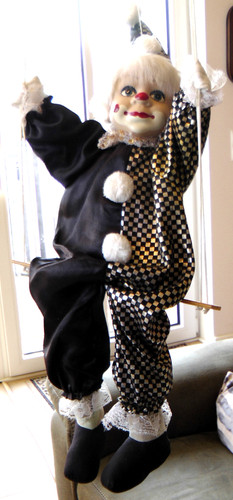 Harlekin marionette puppe - ,