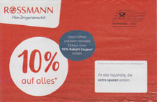 6 Gutscheine Rossmann Drogerie 10% Rabatt auf Alles* Gültig bis 31. Oktober 2025