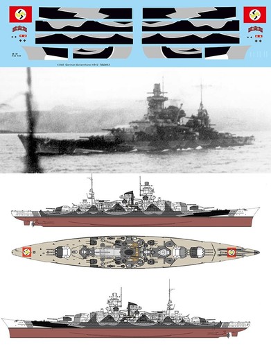 350 decals for scharnhorst - 1/350,