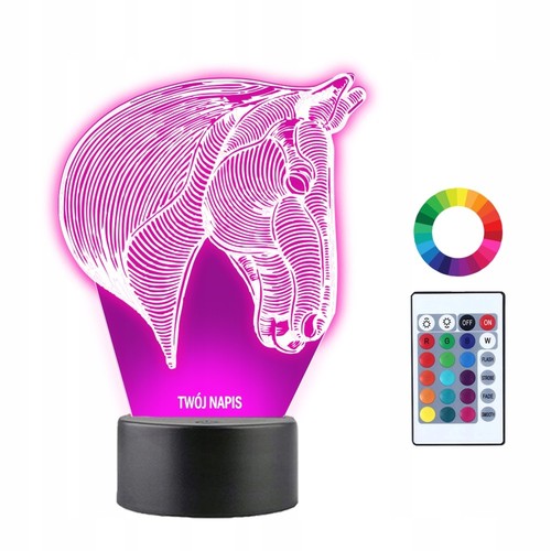 Led nachtlampe pferd - 3d, mit