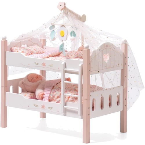 Holz puppen etagenbett rosa - holz, puppen-etagenbett