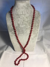 8 mm/ 83cm lange echte Achatkette Natur-Achat Tiefrot