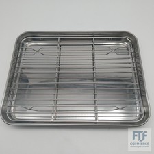 Herogo Backblech mit Abkühlgitter Set, Edelstahl Kuchenblech mit Kuchengitter (2