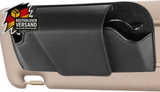 Leder Sonnenbrillenhalter Auto Magnetisch Brillenbox Visor Universal Schwarz (1 