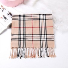 Unisex weicher Karo Schal mit langen Fransen, kariert, Winter Stola Damen Herren