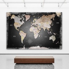 LEINWAND BILD XXL WELTKARTE