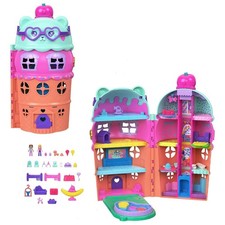 Mattel JFT91 - Polly Pocket - Gelateria-Haus Spielset, Mikropuppen & Zubehör