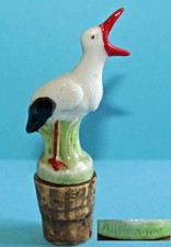 Alter Porzellan Ausgießer Storch / Schnapsnase / Pourer Stork / Verseur Cigogne