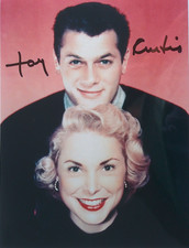 Tony Curtis (+) orig. Autogramm 20x25 mit Janet Leigh