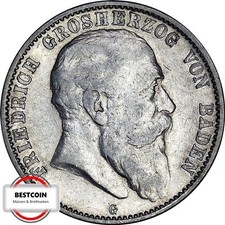 J 32  2 Mark BADEN Friedrich 1 von 1906 G in SS+  2638
