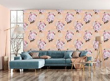 3D Blume Muster Q4361 Tapete Wandgemälde Fototapete Selbstklebend Panda