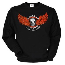 Biker Sweatshirt Skull Live to