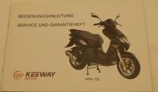 Keeway - ARN - 125  - Bedienungsanleitung - Service und Garantieheft - Deutsch